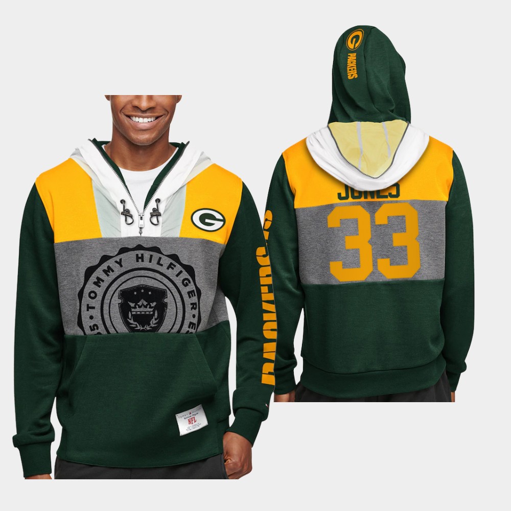 Green Bay Packers 33 Aaron Jones Signature 3D Hoodie All Over Printed -  T-shirts Low Price