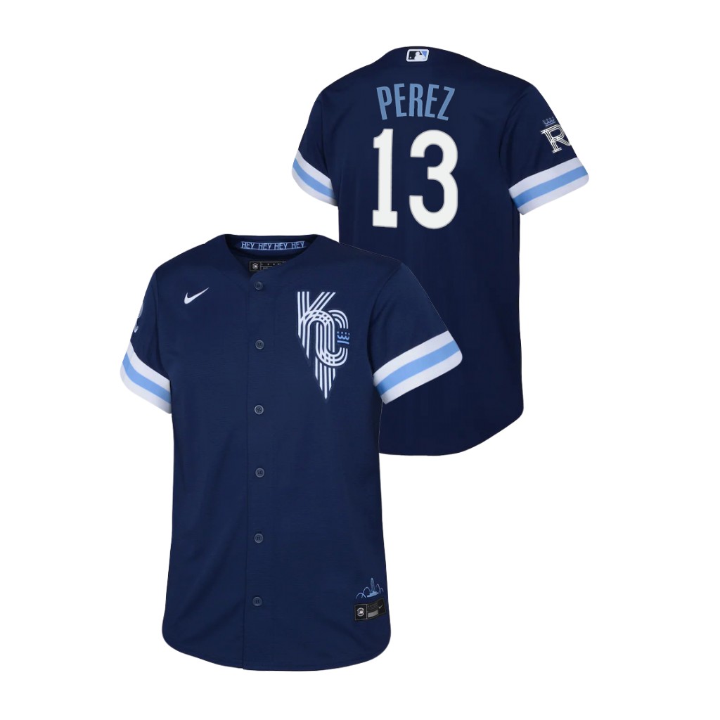 Youth Kansas City Royals Salvador Perez Nike Navy 2022 City Connect Replica  Player Jersey