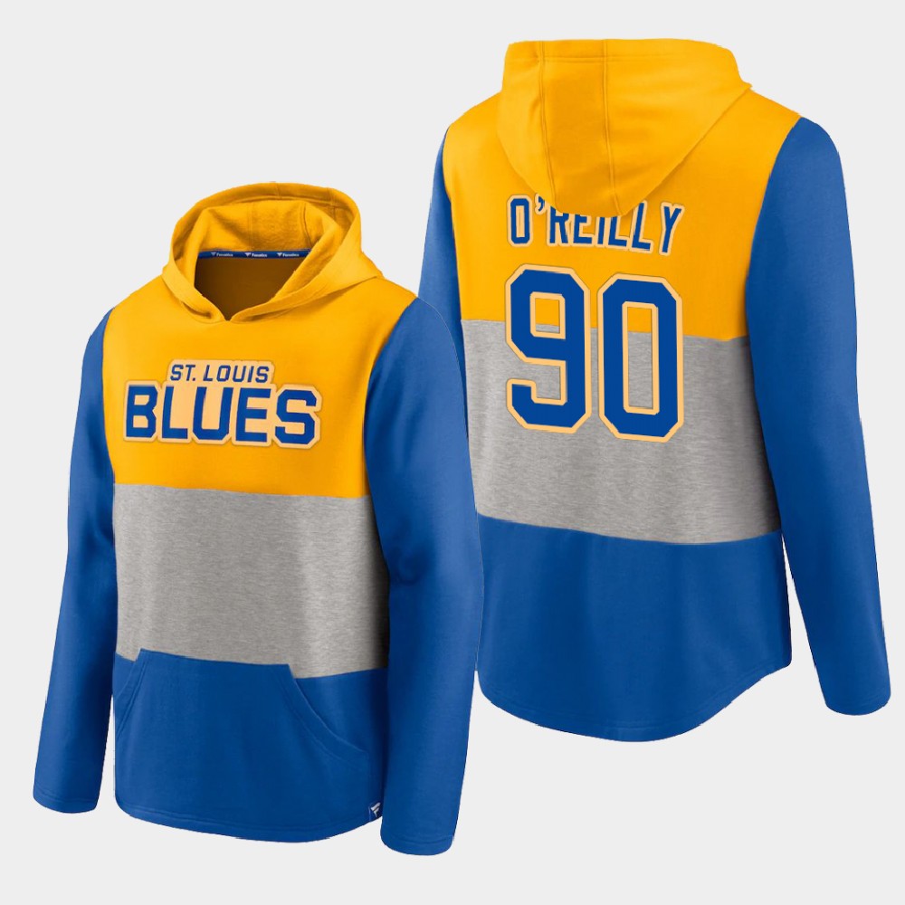 Men's St. Louis Blues Ryan O'Reilly adidas Yellow Reverse Retro